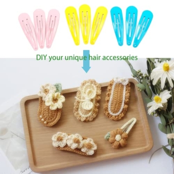 120 Colorful Metal Snap Hair Clips in 40 Colors