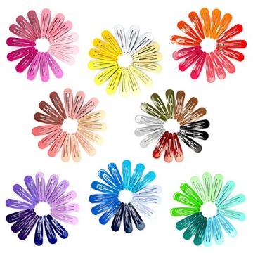 120 Colorful Metal Snap Hair Clips in 40 Colors