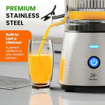 Eurolux Electric Citrus Juicer - Hands-Free, Stylish, Efficient