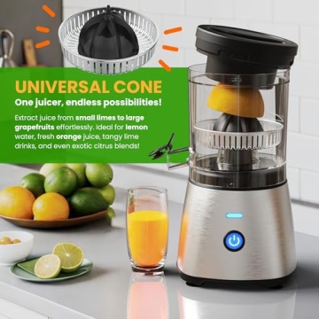 Eurolux Electric Citrus Juicer - Hands-Free, Stylish, Efficient