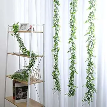 Binnny Flower 3 Pack Fake Eucalyptus Garland Greenery 6ft Artificial Boxwood Garland Faux Hanging Vines UV Protected Plant for Home Wedding Party Backdrop Arch Wall Indoor Outdoor Decor