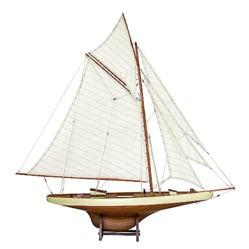 SAILINGSTORY Wooden Sailboat Model Decor Boat Model Ship Sailboat Decor Yacht Model America's Cup Co...