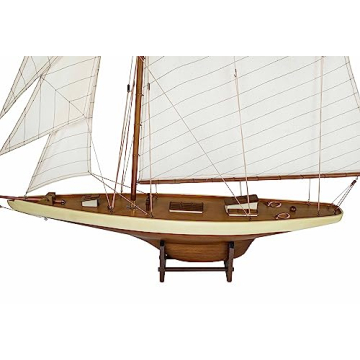 SAILINGSTORY Wooden Sailboat Model Decor Boat Model Ship Sailboat Decor Yacht Model America's Cup Columbia 1901 Replica Large