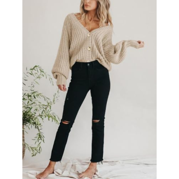 PRETTYGARDEN Women's V-Neck Button Down Cardigan - Cozy & Stylish