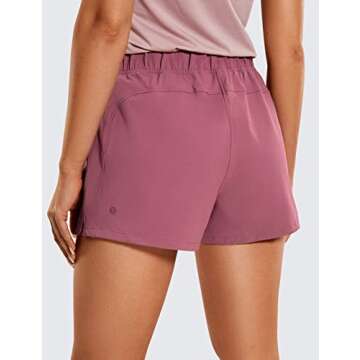 CRZ YOGA Women's Waterproof Stretch Hiking Shorts Mid Rise Summer for Outdoor Golf Workout with Zip ...