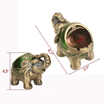 LAUYOO Elephant Decorative Ashtray for Smokers Indoor Outdoor Gift