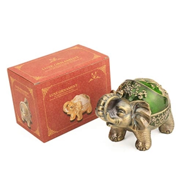 LAUYOO Elephant Decorative Ashtray for Smokers Indoor Outdoor Gift