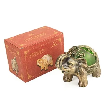 LAUYOO Elephant Decorative Ashtray for Smokers Indoor Outdoor Gift