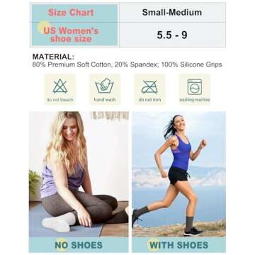 5 Pairs Pilates Socks Yoga Socks with Grips for Women Non-Slip Grip Socks for Pure Barre, Ballet, Dance, Workout, Hospital, Assorted