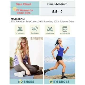 5 Pairs Pilates Socks Yoga Socks with Grips for Women Non-Slip Grip Socks for Pure Barre, Ballet, Dance, Workout, Hospital, Assorted