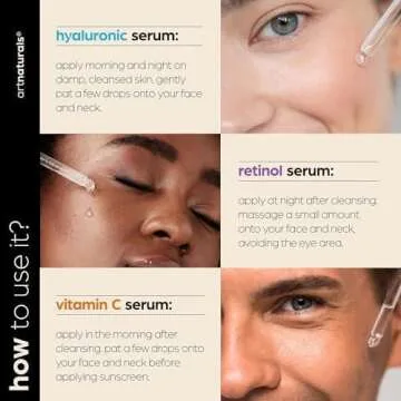 anti-aging serum set with vitamin c retinol hyaluronic acid