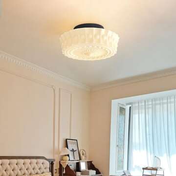 Jowjut Vintage Milk Glass Ceiling Light for Elegant Spaces