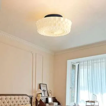 Jowjut Vintage Milk Glass Ceiling Light for Elegant Spaces