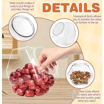 Hexagon Plastic Candy Jars Set - Organize with Style
