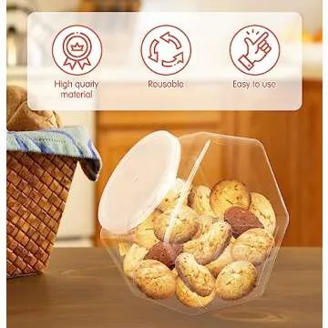 Hexagon Plastic Candy Jars Set - Organize with Style