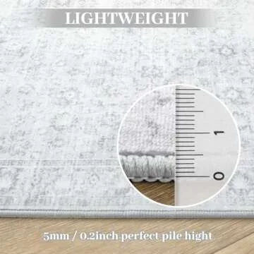 LIVEBOX Vintage Round Washable Rug - Soft 5 Foot Circular Carpet