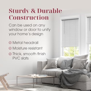 ARLO BLINDS Cordless Faux Wood Blinds - 34.25" x 60"