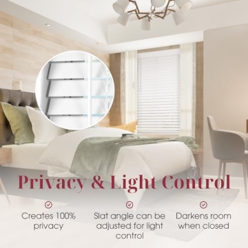 ARLO BLINDS Cordless Faux Wood Blinds - 34.25" x 60"