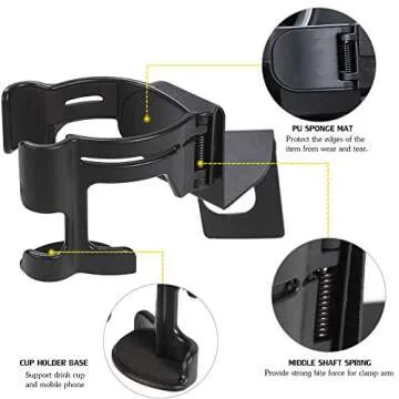 Savadicar JL & JT Multi-Function Drink Cup Phone Holder, 2 in 1 Bolt-on Stand Bracket Organizer, Cellphone Mount for 2018-2023 Jeep Wrangler JL JLU 4XE & Gladiator JT, Interior Accessories, Black