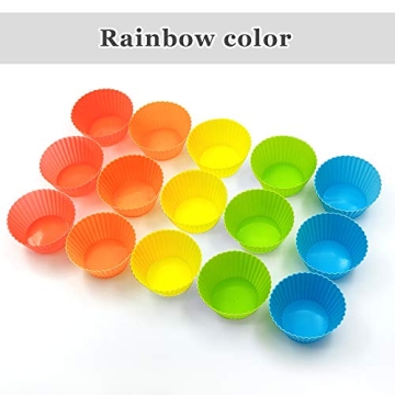 BiaoGan Silicone Baking Cups, 40-Pack in Vibrant Colors