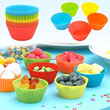 BiaoGan Silicone Baking Cups, 40-Pack in Vibrant Colors