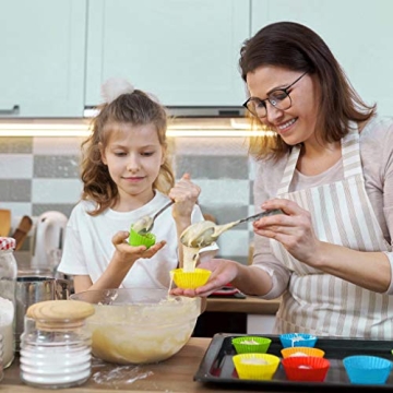 BiaoGan Silicone Baking Cups, 40-Pack in Vibrant Colors