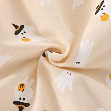FYBITBO Halloween Baby Girl Boy Clothes Pumpkin Romper Sweatshirt Onesie Long Sleeve Bodysuit Top Fall Winter Outfit (Halloween Ghost Onesie,0-3 Months)
