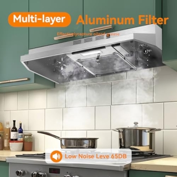 VIKIO HOME Stylish 30-Inch Range Hood with Powerful Exhaust