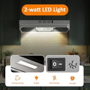 VIKIO HOME Stylish 30-Inch Range Hood with Powerful Exhaust