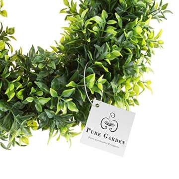 11.5-Inch Opal Basil Wreath - UV Resistant Artificial Summer, Fall, Winter, or Spring Wreath - Indoor/Outdoor Wreaths for Front Door by Pure Garden