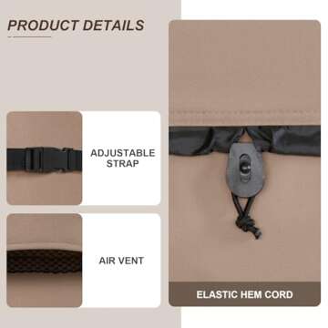 ULTCOVER Waterproof 600D Polyester Square Hot Tub Cover Outdoor SPA Covers 76 x 76 inch