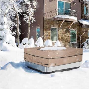 ULTCOVER Waterproof 600D Polyester Square Hot Tub Cover Outdoor SPA Covers 76 x 76 inch