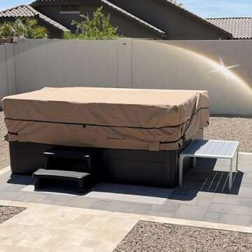 ULTCOVER Waterproof 600D Polyester Square Hot Tub Cover Outdoor SPA Covers 76 x 76 inch