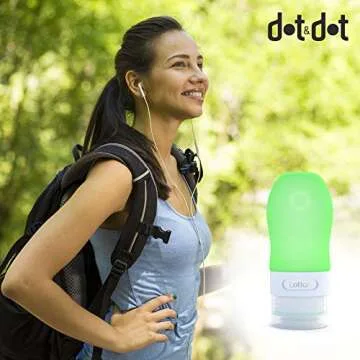 Dot&Dot Travel Bottles, White/Blue/Green/Purple, 1.25 oz, Set of 4