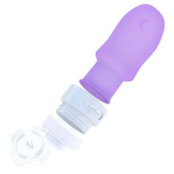 Dot&Dot Travel Bottles, White/Blue/Green/Purple, 1.25 oz, Set of 4