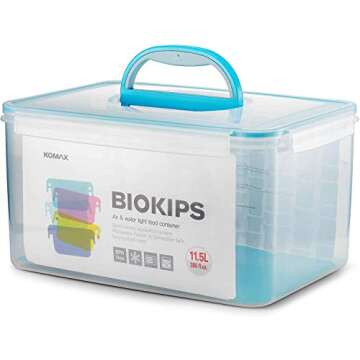 Komax Extra Large Food Storage Bins with Lids for Cat & Dog (48.6 Cups) – Water & Airtight Container- w/Handles – BPA-Free (13.4” x 9.8” x 7”)