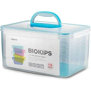 Komax Extra Large Food Storage Bins with Lids for Cat & Dog (48.6 Cups) – Water & Airtight Container- w/Handles – BPA-Free (13.4” x 9.8” x 7”)