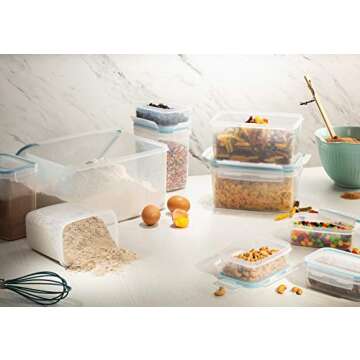 Komax Extra Large Food Storage Bins with Lids for Cat & Dog (48.6 Cups) – Water & Airtight Container- w/Handles – BPA-Free (13.4” x 9.8” x 7”)