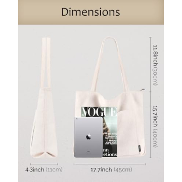 Prite Corduroy Tote Bag for Women - Stylish and Functional