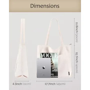 Prite Corduroy Tote Bag for Women - Stylish and Functional