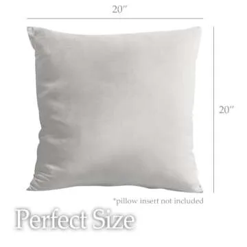 lalaLOOM Velvet Throw Pillow Covers Set of 2 20x20 Light Gray