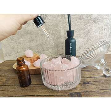 MAIBAOTA Natural Rose Quartz Crystals Bulk Raw Healing Crystal Stones 1" Raw Rough Gemstones Rocks f...