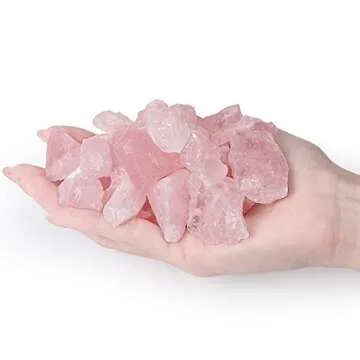 MAIBAOTA Natural Rose Quartz Crystals Bulk Raw Healing Crystal Stones 1" Raw Rough Gemstones Rocks for Tumbling Polishing Cutting Reiki Witch Quartz Crystals