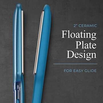 Remington Pro 2" Professional Titanium Ceramic Hair Straightener, Flat Iron with Floating Plates for Smooth Glide, Blue, S9632