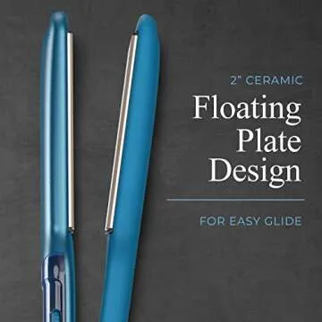 Remington Pro 2" Professional Titanium Ceramic Hair Straightener, Flat Iron with Floating Plates for Smooth Glide, Blue, S9632