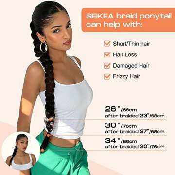 SEIKEA Long Braided Ponytail Extension - Natural Look