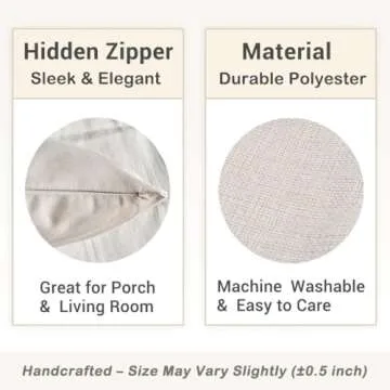 HERHOME Vintage Floral Block Print Decorative Throw Pillow Covers 18x18 Inch Set of 2 Pale Brown Outdoor Cottage Core Fall Decor Neutral Cushion Cases Country Decorations for Home Living Room Couch