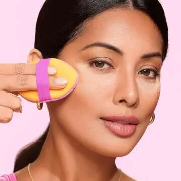 Real Techniques Matte & Merry Ultimate Blending 4 Piece Holiday Gift Set, Foundation Makeup Sponge, Dual-Sided Powder Puff, & 2 Makeup Brushes, Kitten Paw Brush, Stocking Stuffer, Limited Edition