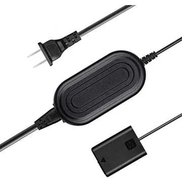 ENEGON AC-PW20 AC Power Adapter NP-FW50 Dummy Battery DC Coupler Charger Kit for Sony Alpha A6000 A6400 A6300 A5100 A6500 A6100 ZV-E10 A7II A7RII A7SII A7 A7R A7S RX10 II III IV NEX5 NEX7 Cameras