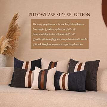 BOYSUM Rustic Faux Leather Pillow Cover for Modern Home
